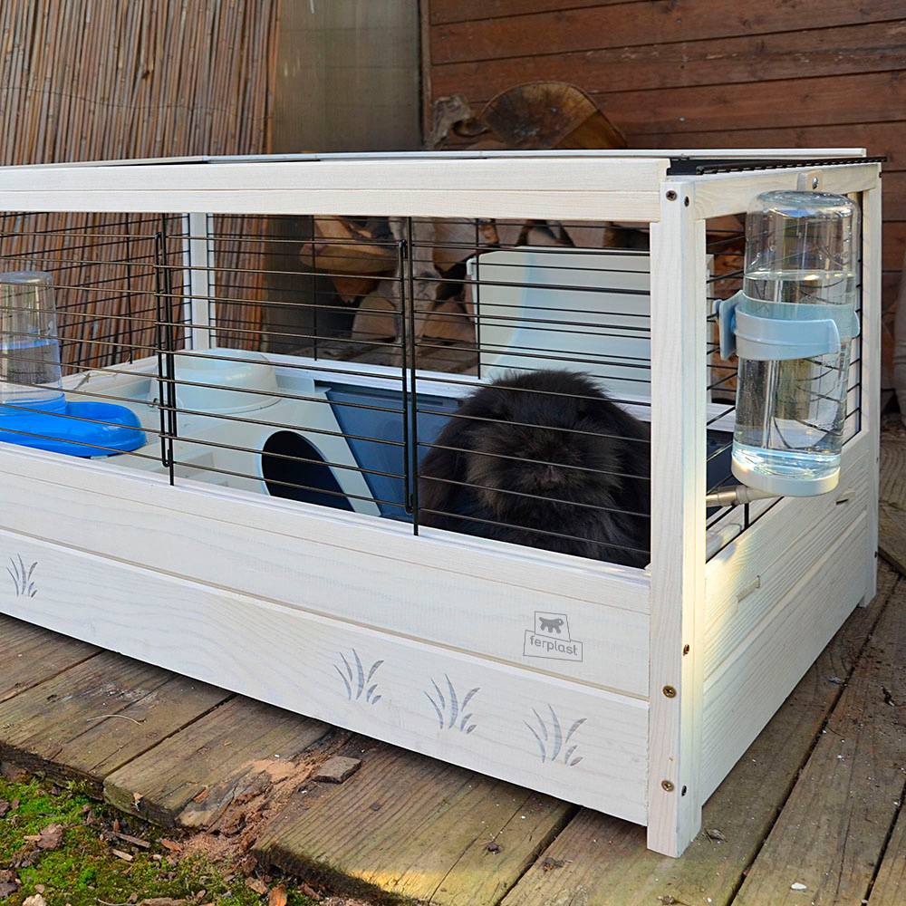 Ferplast - Cage pour Lapins en bois FSC ARENA 80, Cochons d'inde, Accessoires inclus - Imagen 6