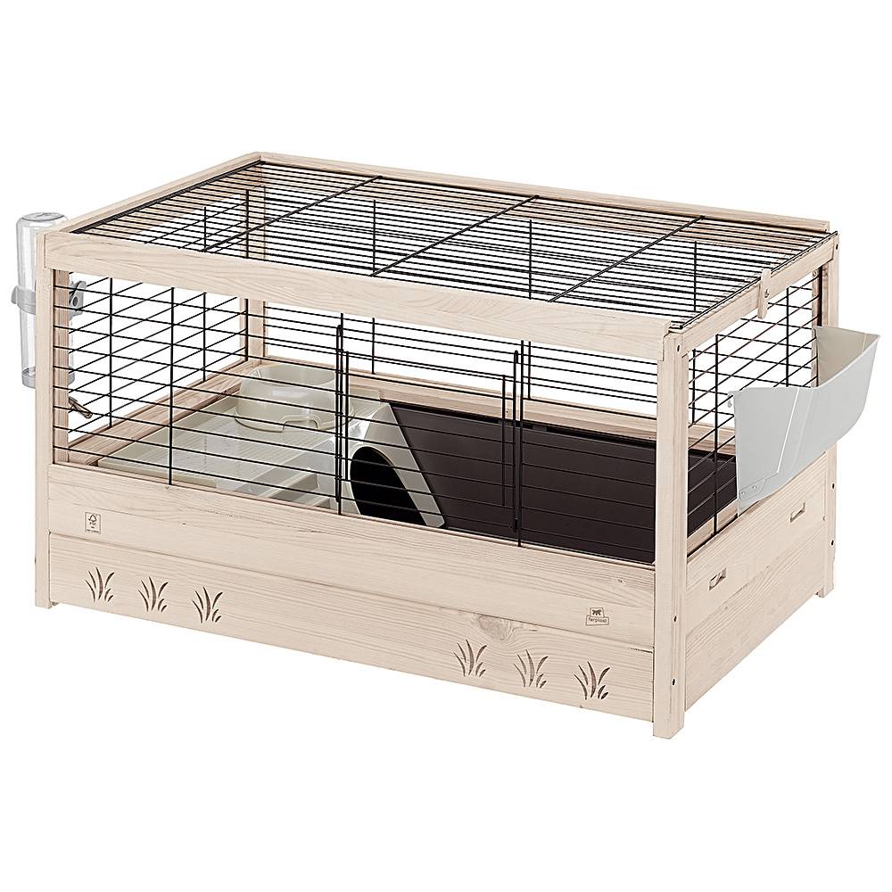 Ferplast - Cage pour Lapins en bois FSC ARENA 80, Cochons d'inde, Accessoires inclus - Imagen 1