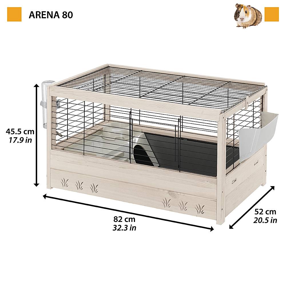 Ferplast - Cage pour Lapins en bois FSC ARENA 80, Cochons d'inde, Accessoires inclus - Imagen 2