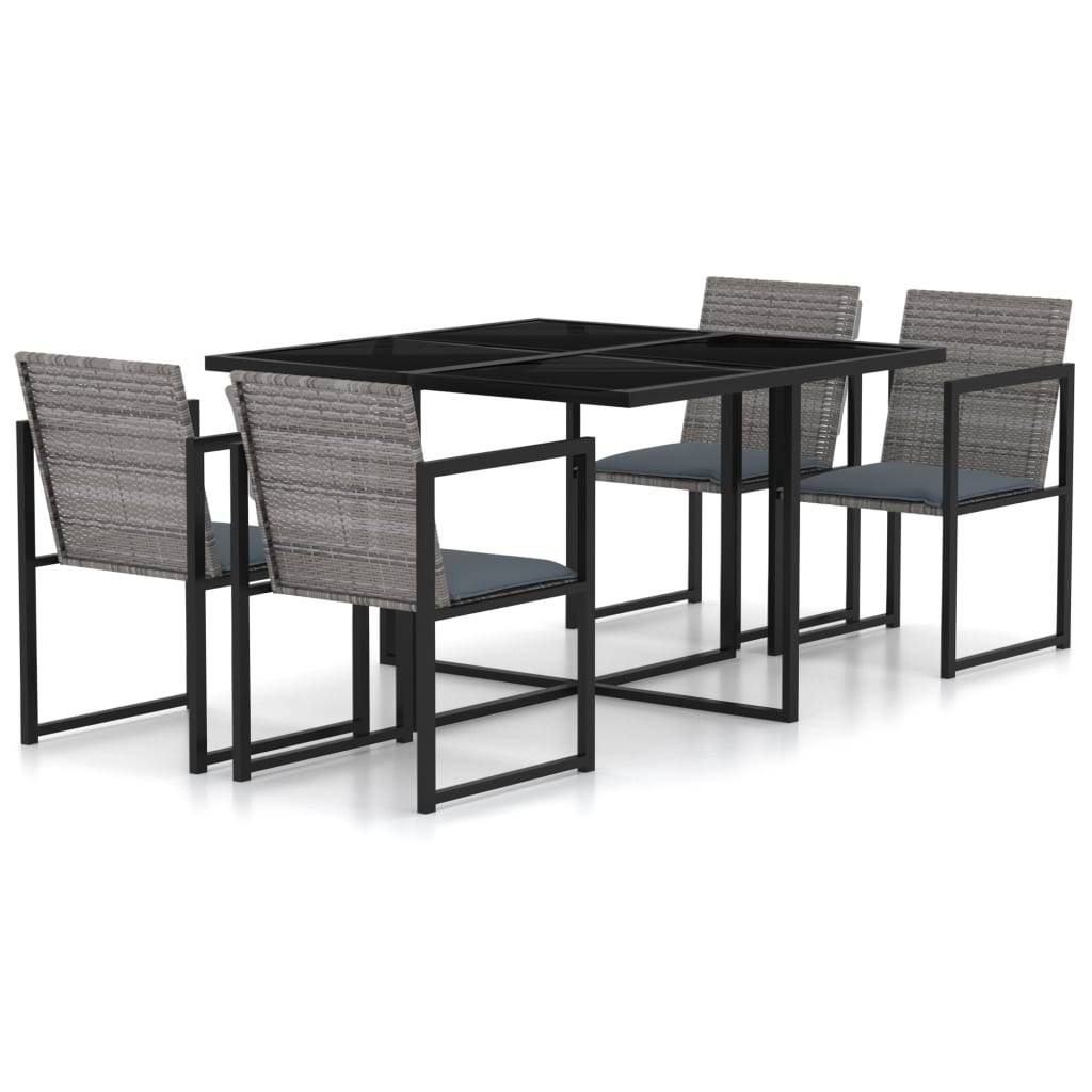 Vidaxl - Ensemble à manger d'extérieur 5pcs coussins résine tressée gris vidaXL 313117 - Imagen 1