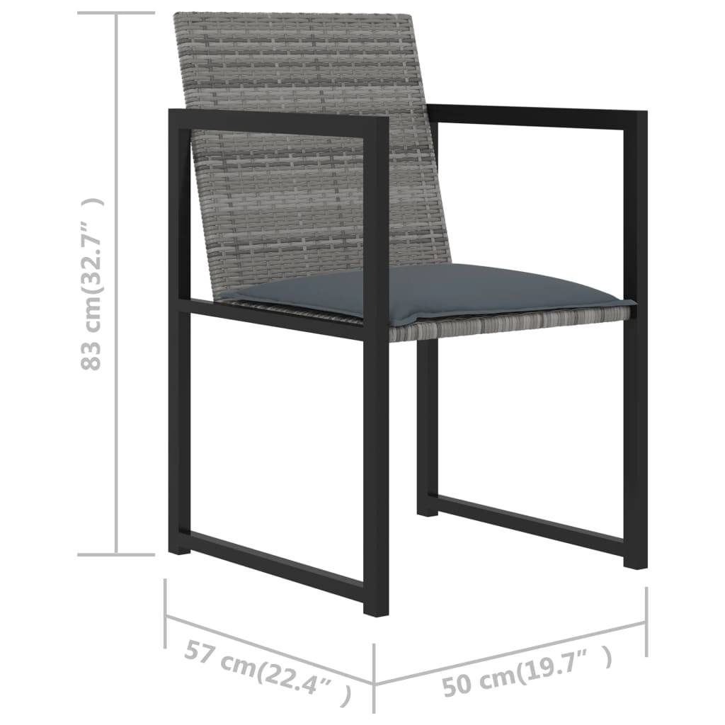 Vidaxl - Ensemble à manger d'extérieur 5pcs coussins résine tressée gris vidaXL 313117 - Imagen 3