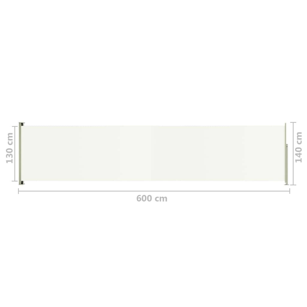 Helloshop26 - Auvent latéral rétractable de patio 140 x 600 cm crème - Imagen 6