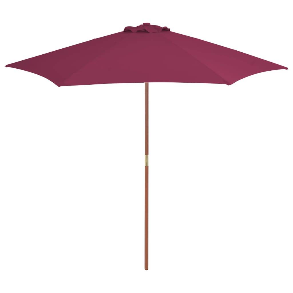 Parasol bois rouge bordeaux 270 x 270 x 244 cm - PANGIVO - Image 1