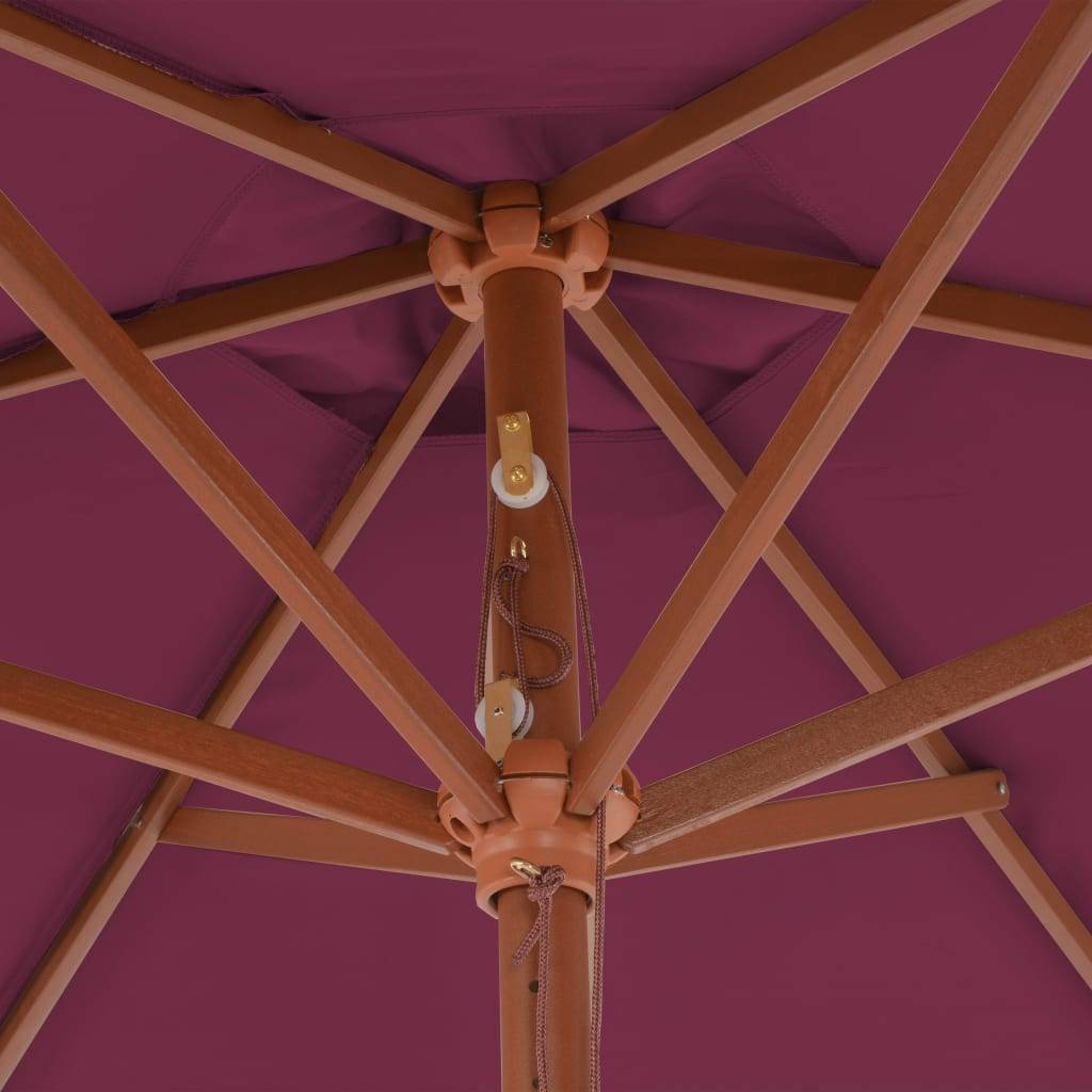 Parasol bois rouge bordeaux 270 x 270 x 244 cm - PANGIVO - Image 5