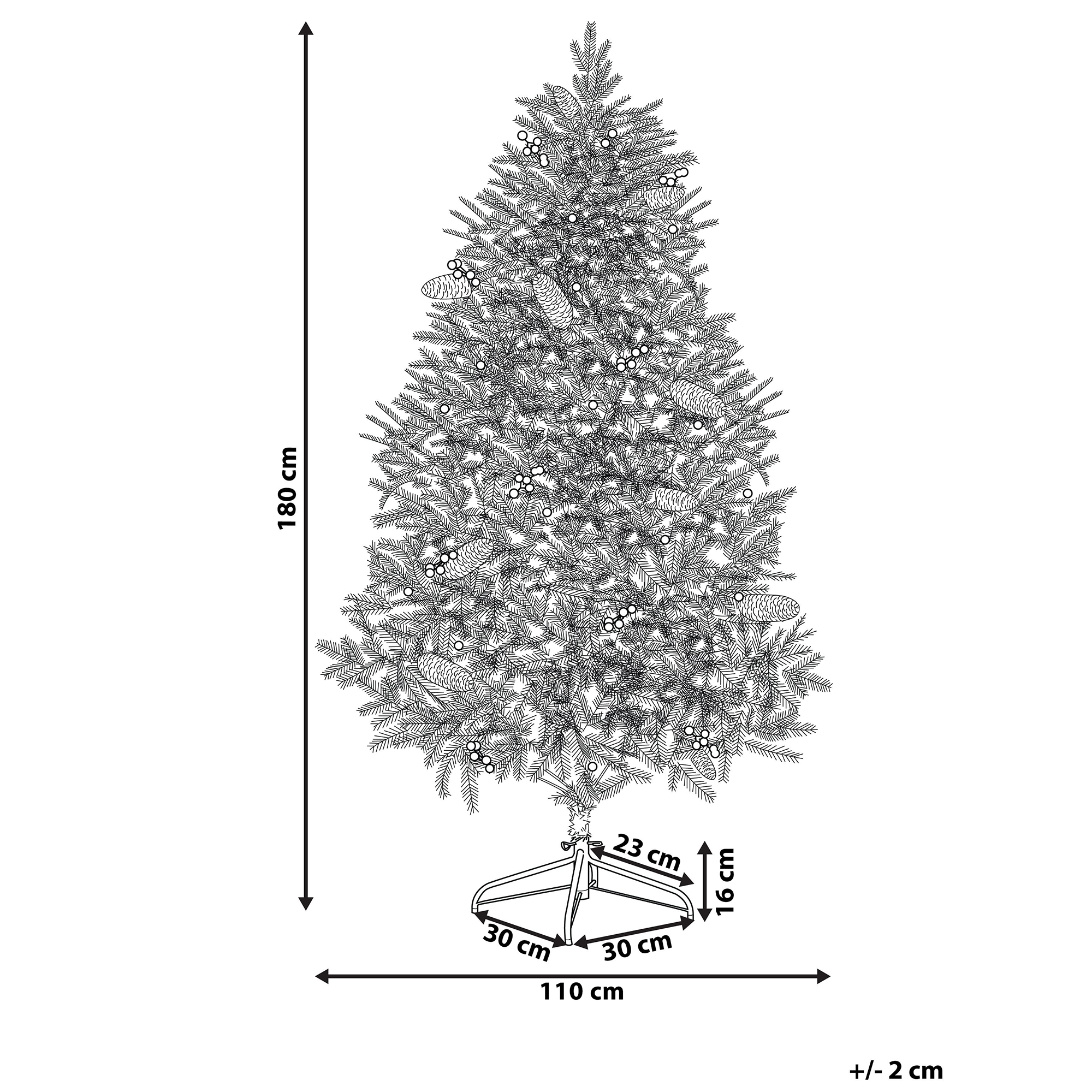 Beliani - Sapin de Noël PVC Vert foncé PALOMAR - Beliani - Imagen 3