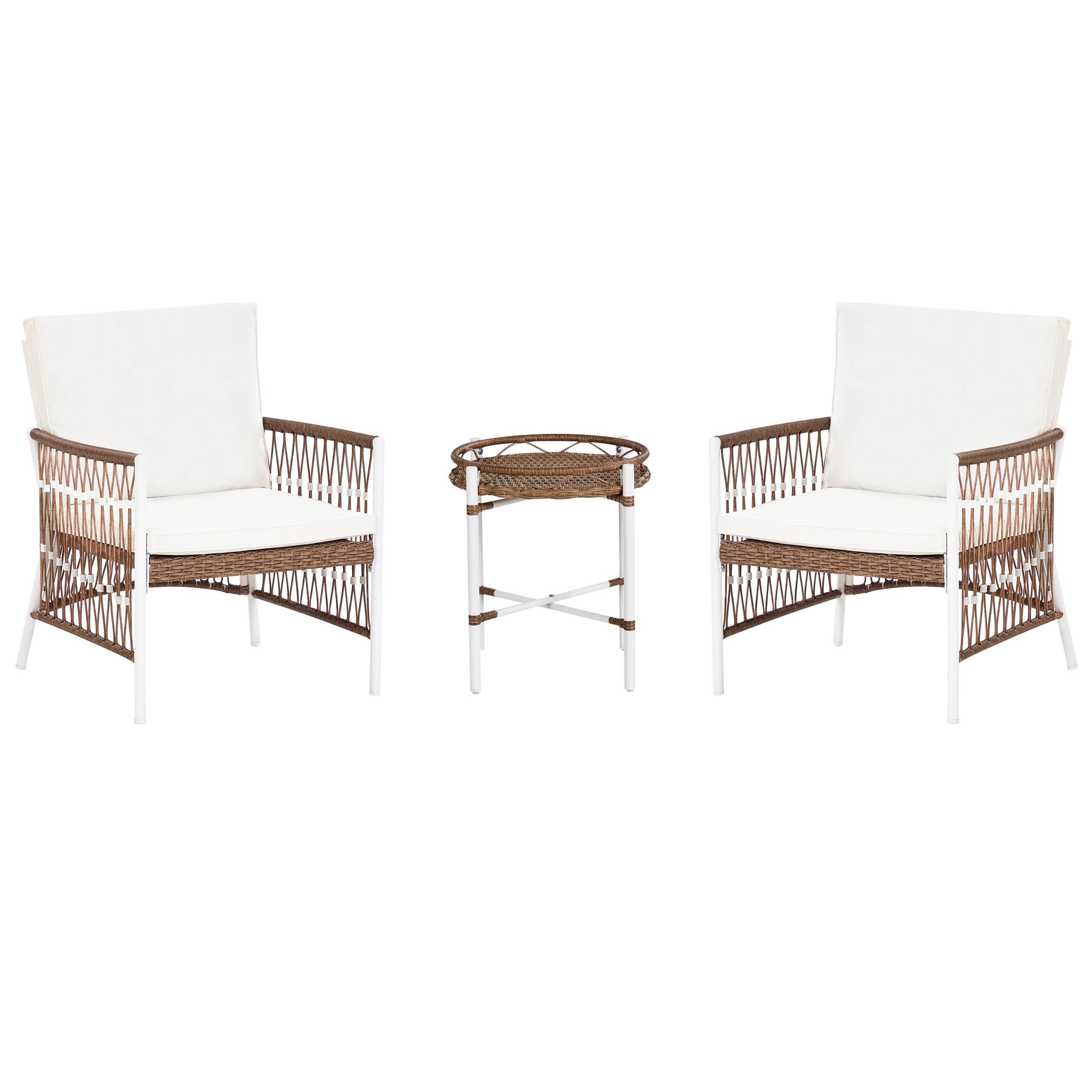 Beliani - Set de bistrot, 2 Personnes Aluminium Blanc LEVICO - Beliani - Imagen 2