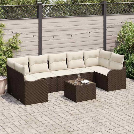 ComfortXL - Ensemble Canapé Modulable 8 Éléments Résine Tressée Marron Coins et Centre Patio – ComfortXL Outdoor Living - Image 1