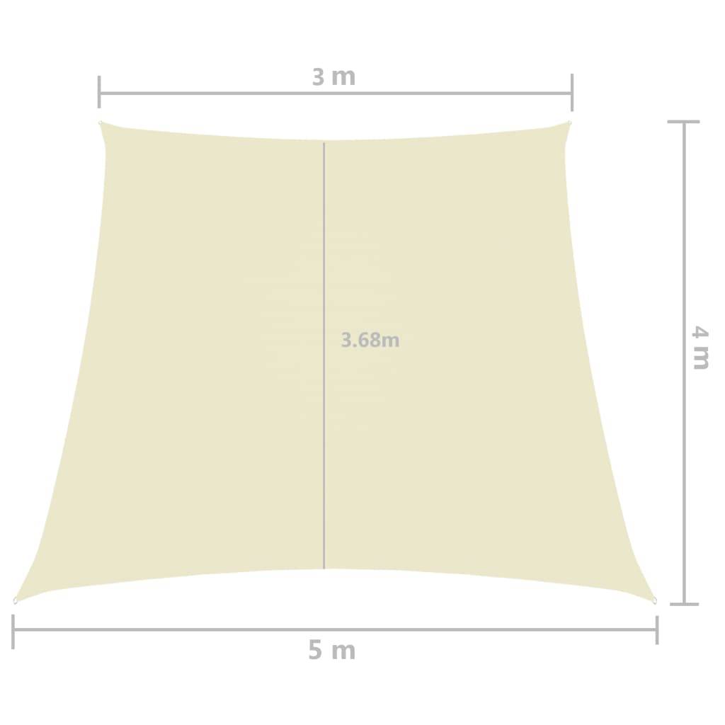 Helloshop26 - Voile toile d'ombrage parasol tissu oxford trapèze 3/5 x 4 m crème - Imagen 6