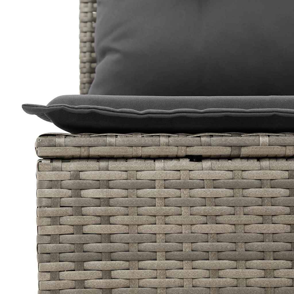 Salon de jardin 8 places en rotin synthétique modulable pour balcon et terrasse Gris – ComfortXL Outdoor Living - Image 7