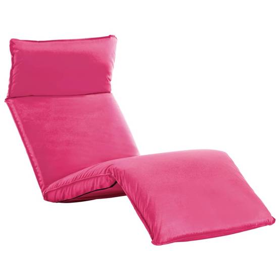 Helloshop26 - Transat chaise longue bain de soleil lit de jardin terrasse meuble d'extérieur pliable tissu oxford rose - Imagen 2