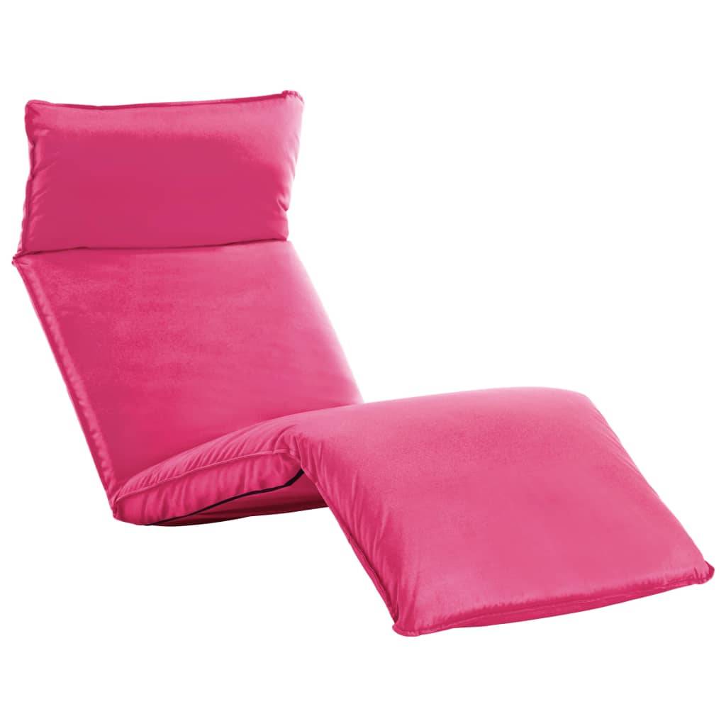 Helloshop26 - Transat chaise longue bain de soleil lit de jardin terrasse meuble d'extérieur pliable tissu oxford rose - Imagen 2