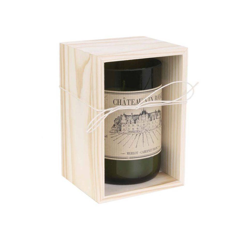 The Home Deco Factory - Bougie senteur bois de Santal en coffret oenologie Château vin rouge - Imagen 2
