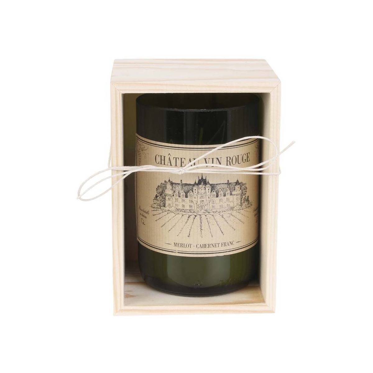 The Home Deco Factory - Bougie senteur bois de Santal en coffret oenologie Château vin rouge - Imagen 1