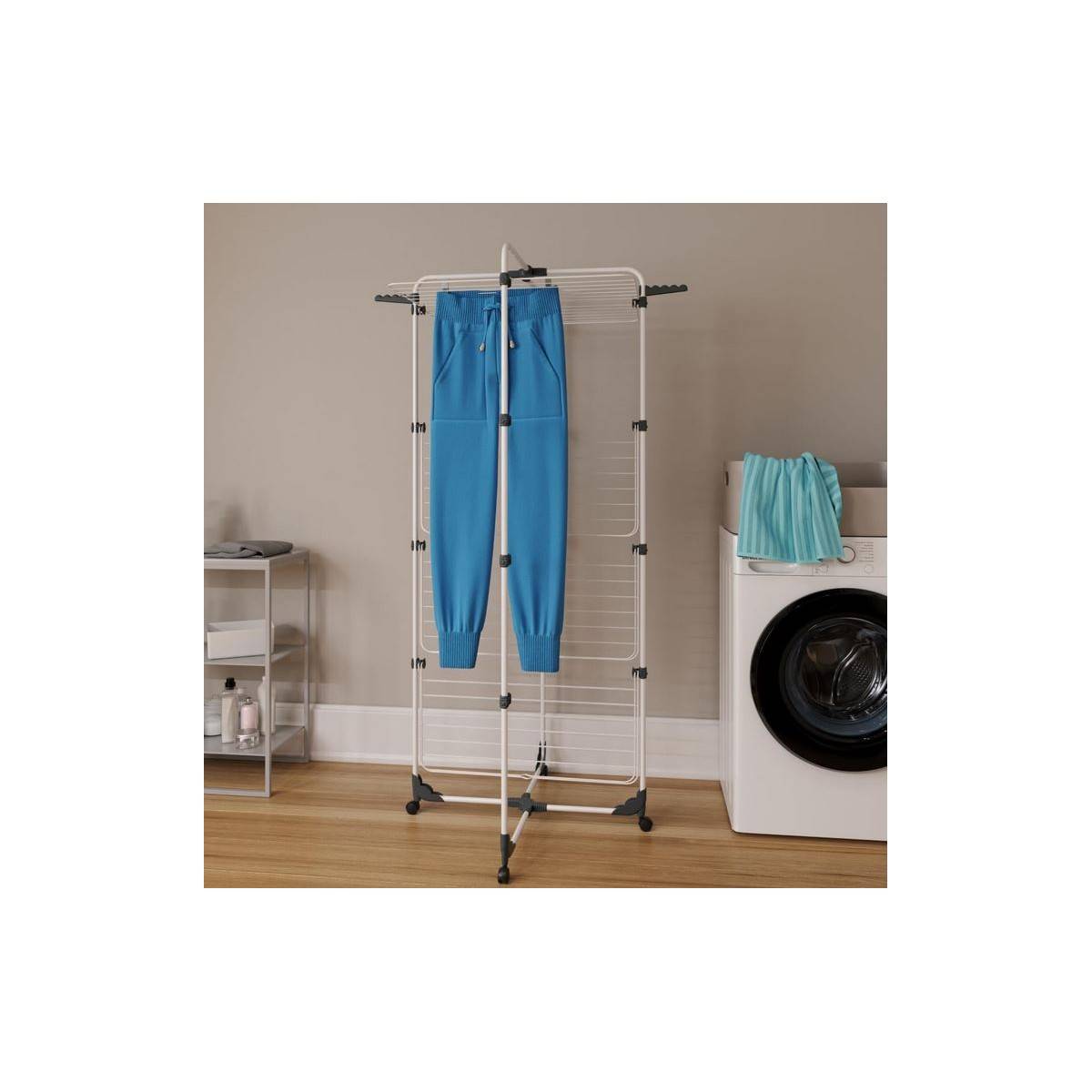 Séchoir à Linge Tour à 4 Niveaux Etendage modulable et pliable et roulettes Vileda - Imagen 2