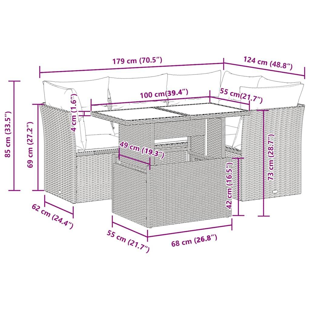 ComfortXL - Salon de jardin 5 pcs résine tressée avec table à hauteur réglable et rangements Noir – ComfortXL Outdoor Living - Image 3