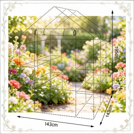 Serre de jardin PE et acier pour tomates et plantes protection hivernage 143x143x195cm Blanc - ComfortXL Outdoor Living - Image 4