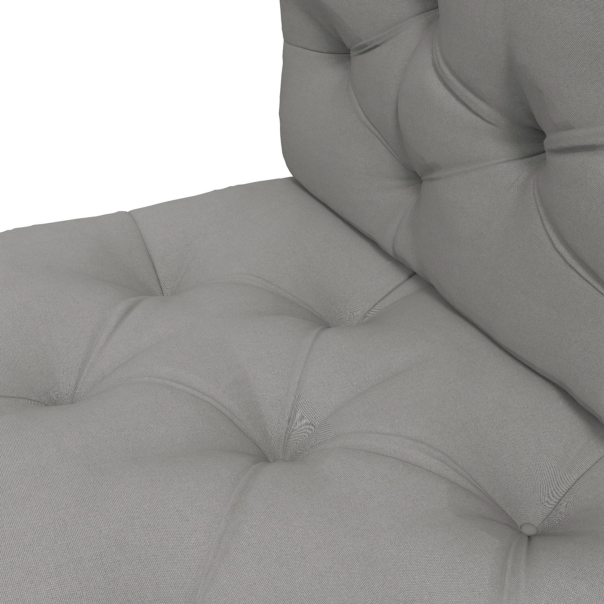 ComfortXL - Coussin palette polyester 120 x 80 cm gris clair intérieur extérieur assise épaisse avec dossier capitonné - Image 8
