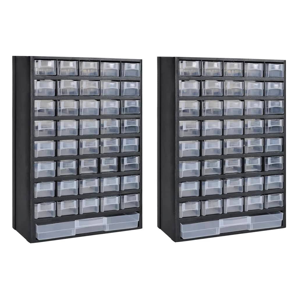 Helloshop26 - Lot de 2 boîtes à outils de rangement 41 tiroirs plastique étagère armoire - Imagen 1