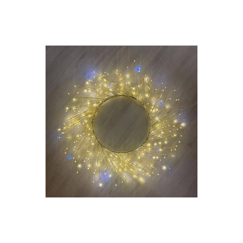 Lotti - Couronne lumineuse de Noël 350 Micro LED blanc chaud et froid scintillante Tiglio ø75cm - Image 2
