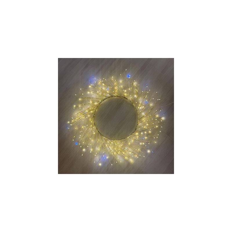 Lotti - Couronne lumineuse de Noël 350 Micro LED blanc chaud et froid scintillante Tiglio ø75cm - Image 4