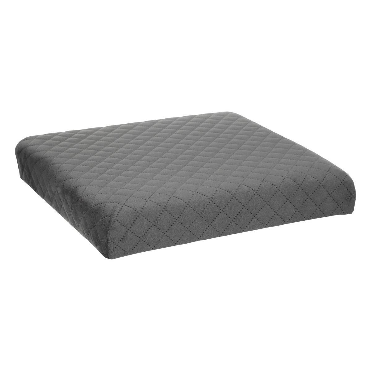 Pouf pliable 31x31cm "Mix N' Modul" velours gris - 5five - Imagen 5