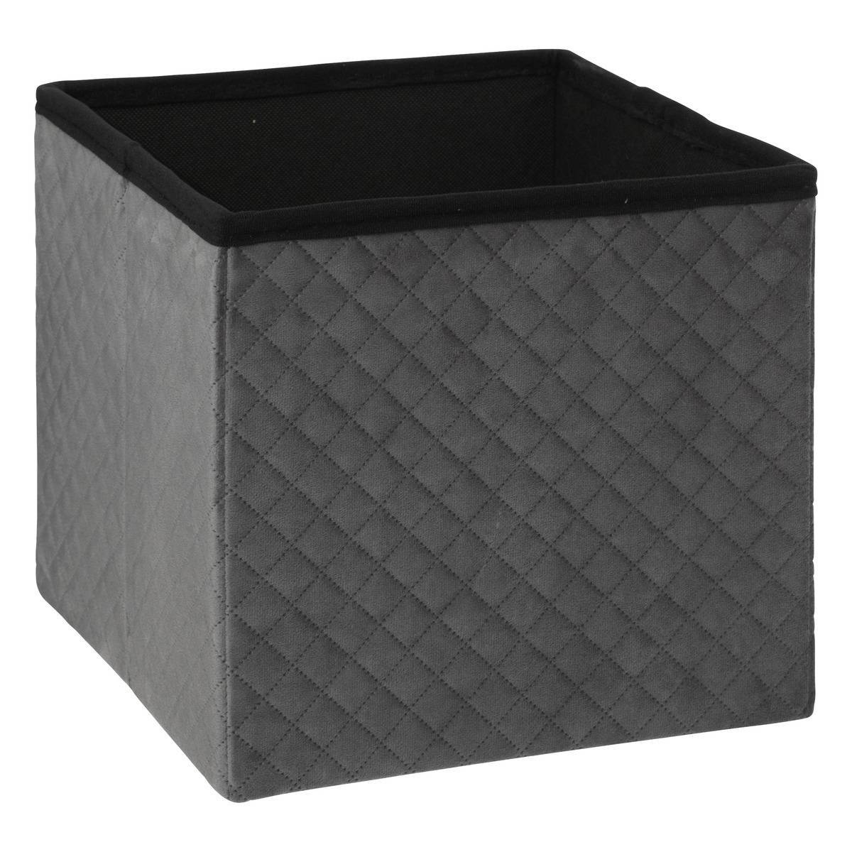 Pouf pliable 31x31cm "Mix N' Modul" velours gris - 5five - Imagen 4