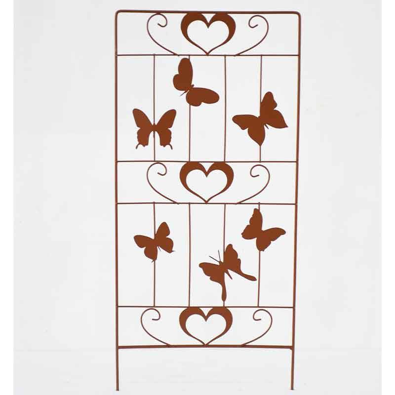 La Grande Prairie - Treillage papillon fer marron 25x1x58cm - Image 2