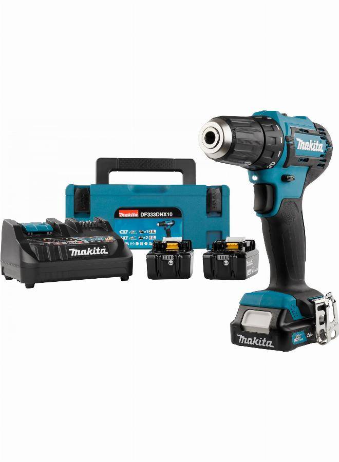 Makita - Perceuse visseuse 12 V CXT Ø 10 mm - MAKITA - avec 1 batterie 12v-2.0Ah et 2x18 V-5.0Ah - chargeur - MakPac - DF333DNX10 - Imagen 1