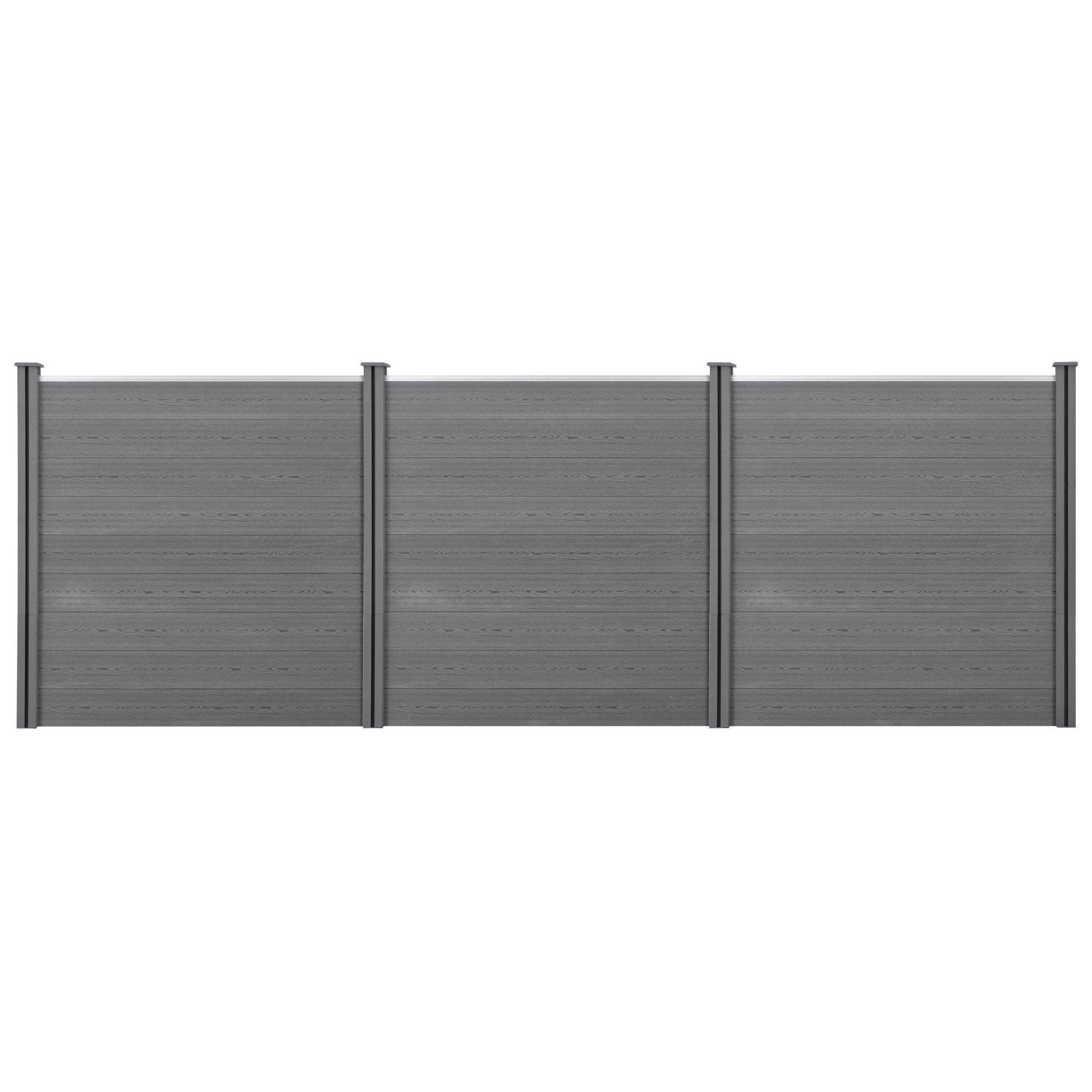 Helloshop26 - Clôture brise vue brise vent bois composite (WPC) 183 x 531 cm gris - Imagen 1