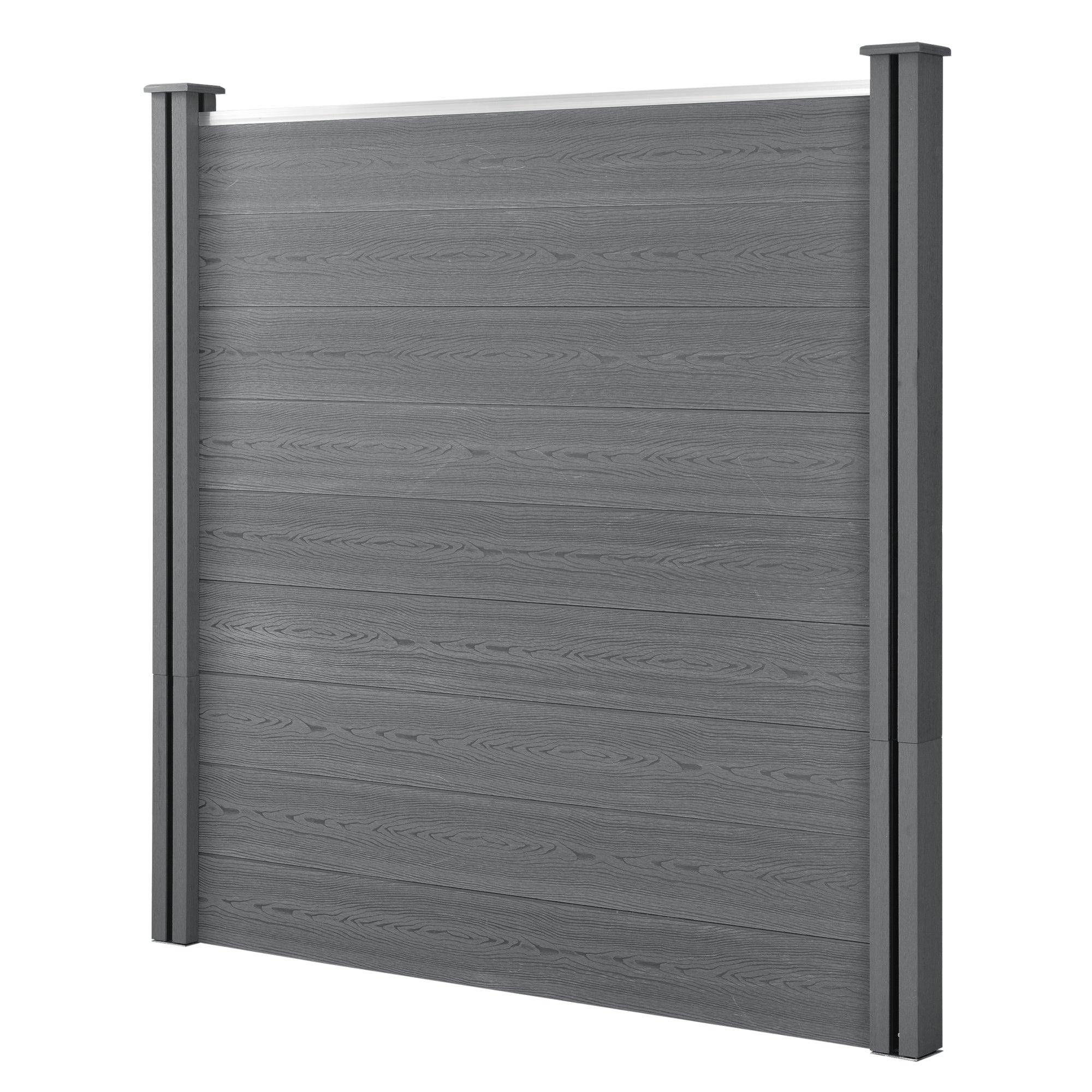 Helloshop26 - Clôture brise vue brise vent bois composite (WPC) 183 x 531 cm gris - Imagen 2