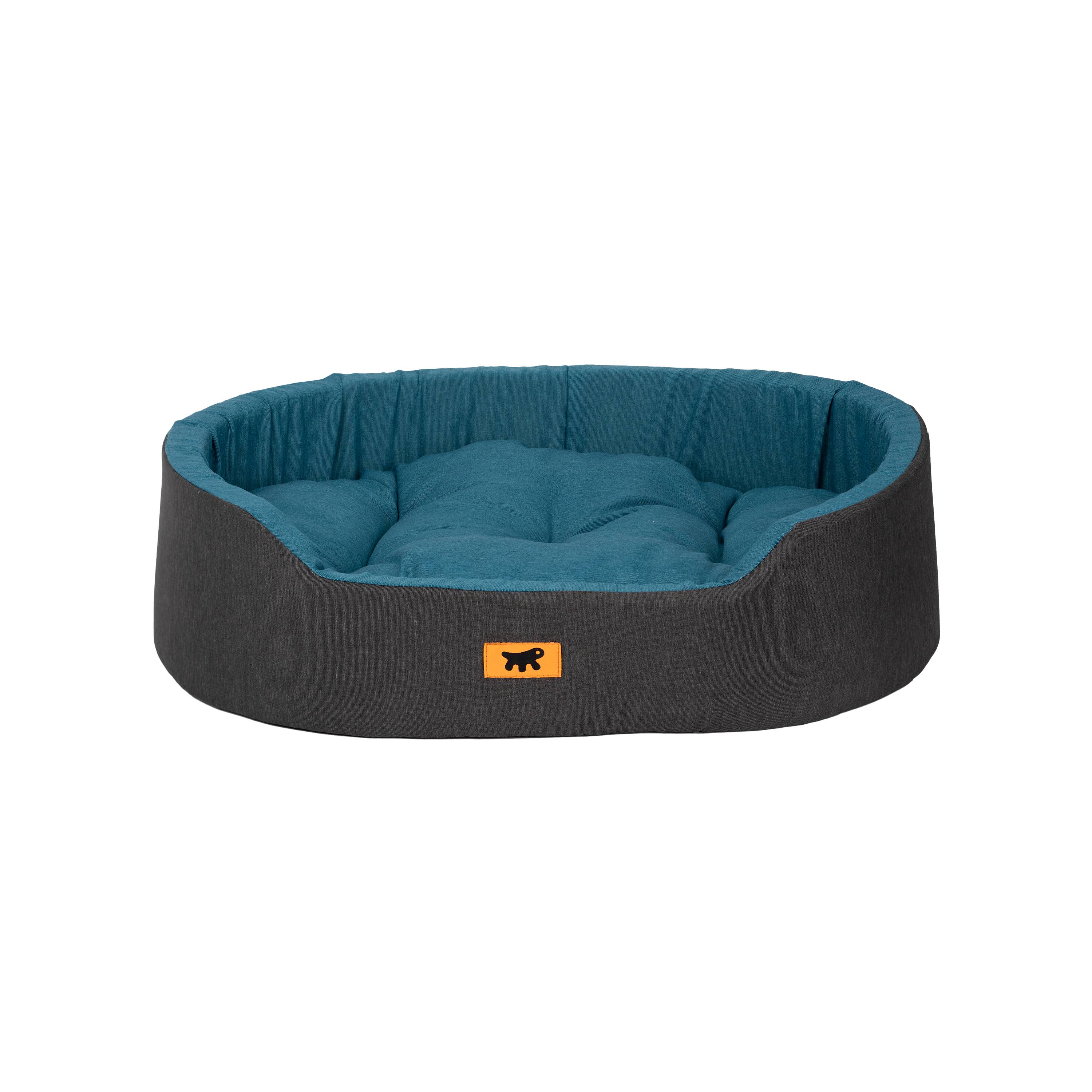 Ferplast - Ferplast Dandy Panier Chien, Coussin Amovible et Lavable, Housse en Coton avec Rembourrage Doux, Lit Chiens Moyen, 80 x 55 x H 18 cm, Bleu Sarcelle - Imagen 1