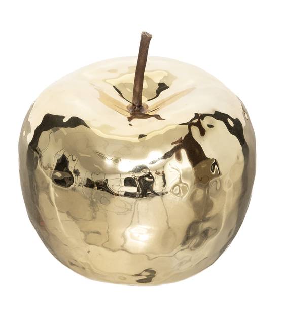 Pomme décorative en Céramique Doré D 12 cm