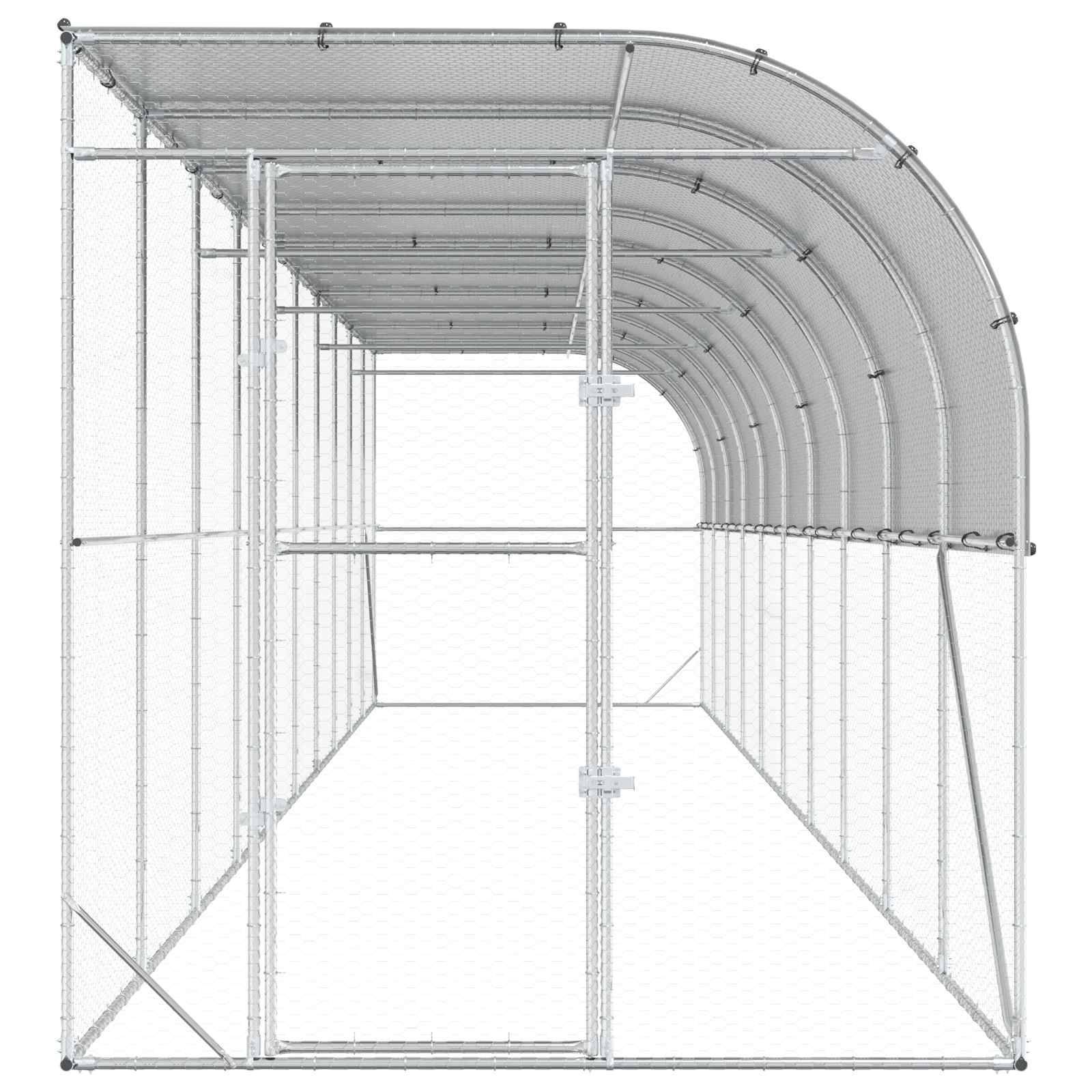 Vidaxl - Poulailler contre le mur Argenté 600 x 150 x 215 cm vidaXL 3434739 - Image 5