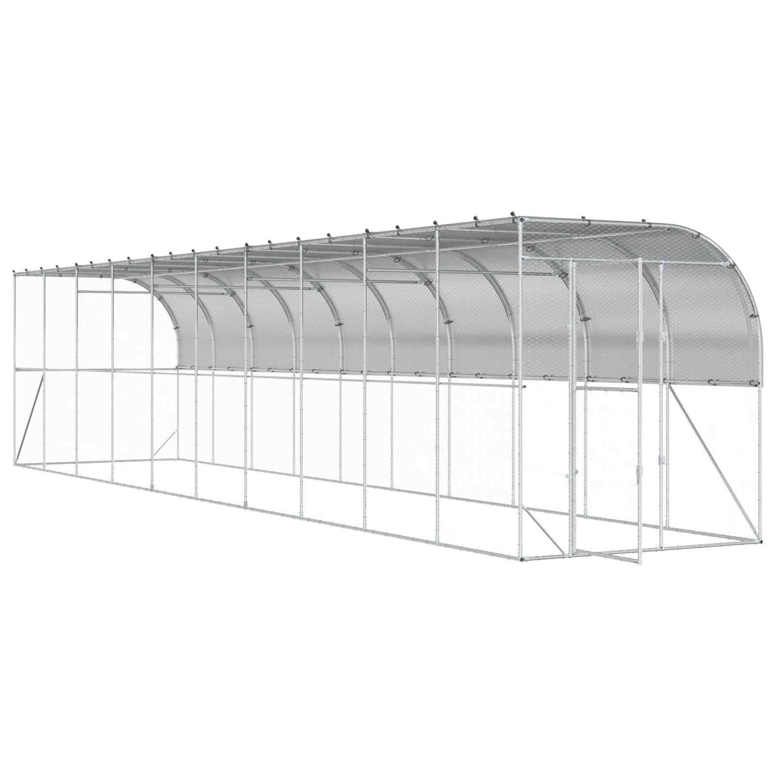 Vidaxl - Poulailler contre le mur Argenté 600 x 150 x 215 cm vidaXL 3434739 - Image 4