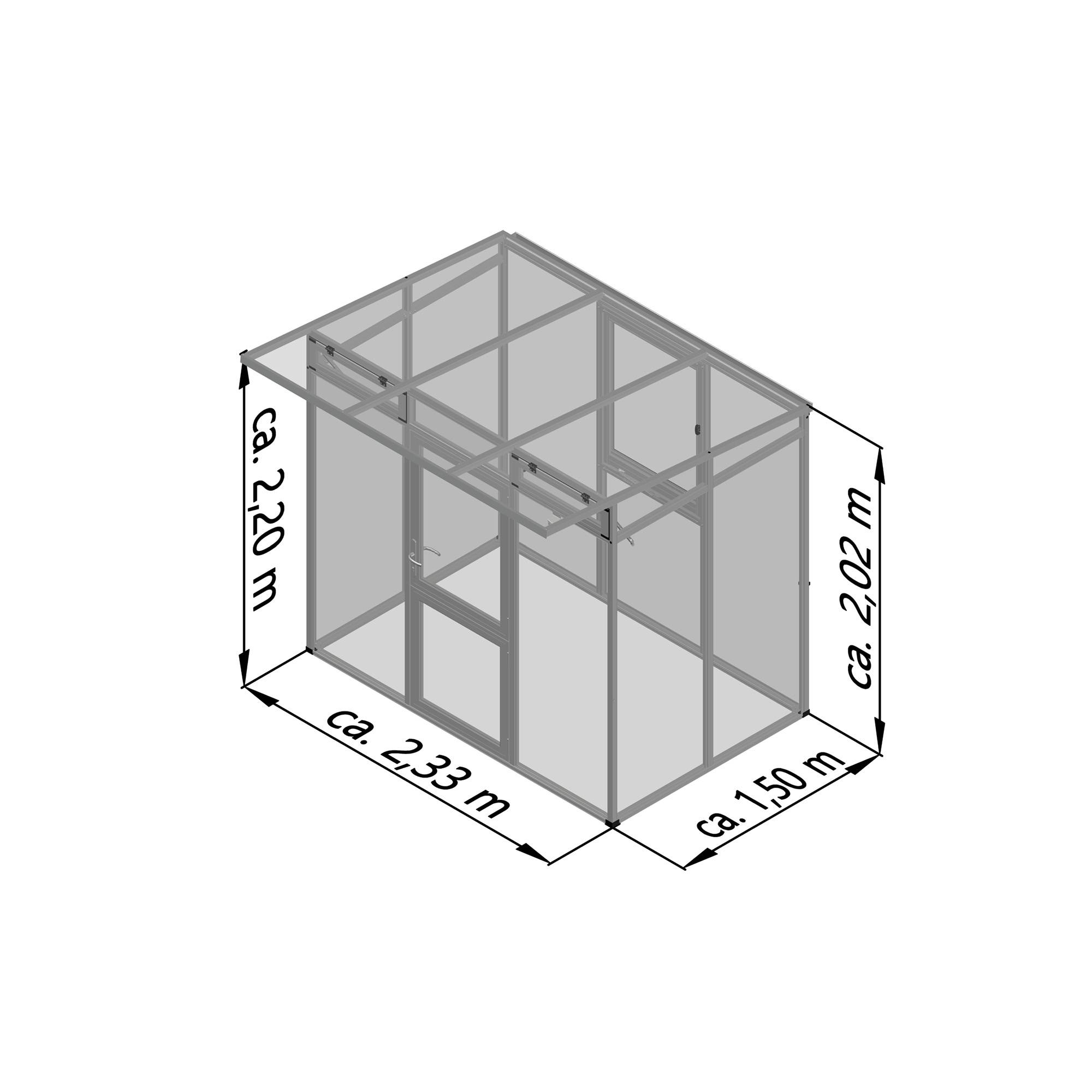 Serre de jardin 3,5m² KGT Santini II - small,aluminium brut - Image 3