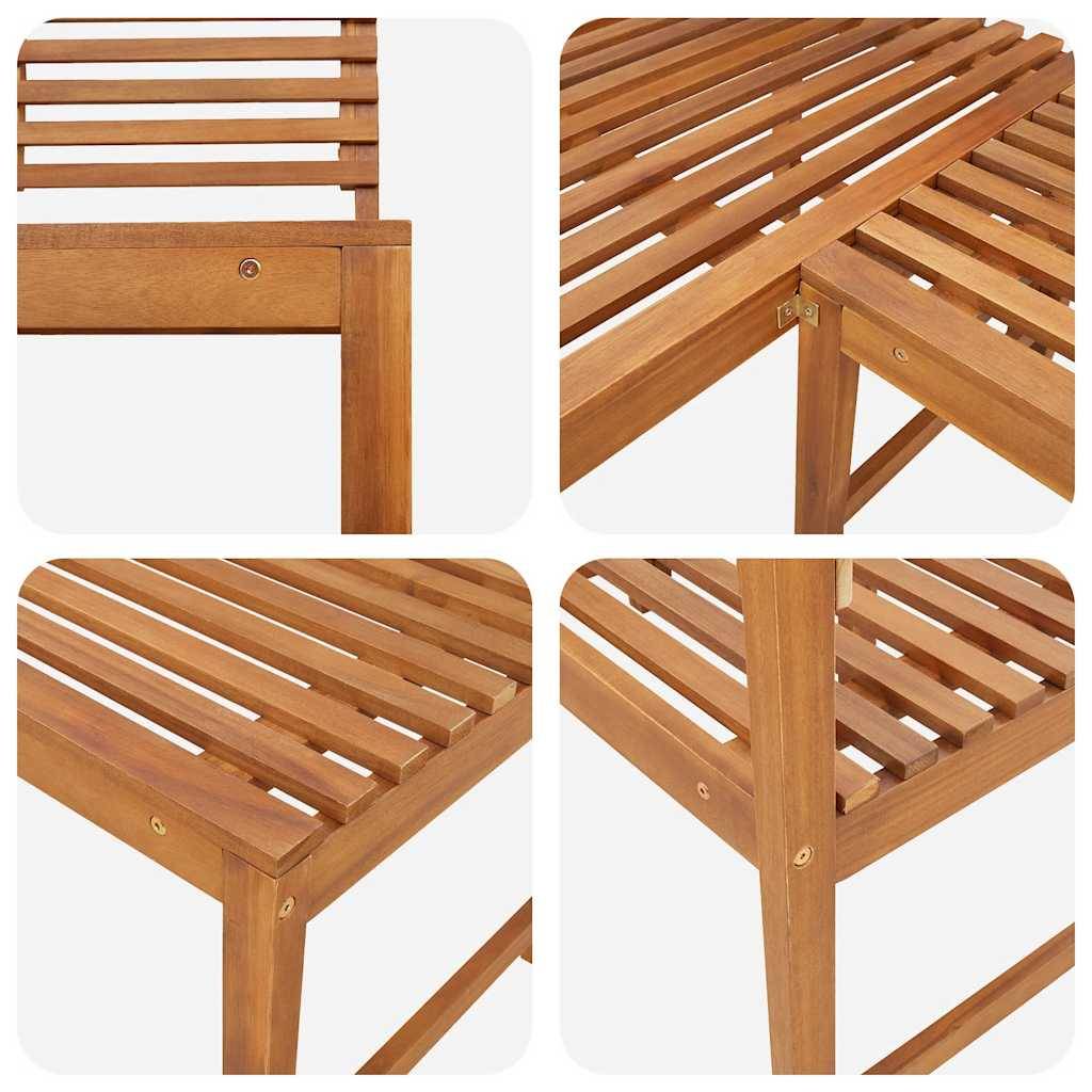 Vidaxl - Banc d'angle de jardin 140 cm Bois solide d'acacia vidaXL 312422 - Imagen 4