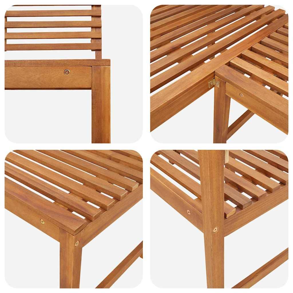 Vidaxl - Banc d'angle de jardin 140 cm Bois solide d'acacia vidaXL 312422 - Imagen 8