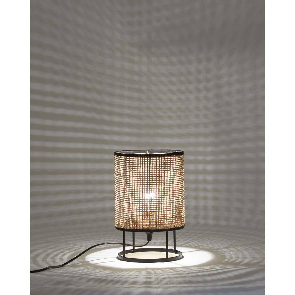 Aubry Gaspard - Lampe de chevet ronde en métal et cannage (Lot de 2) - Imagen 3