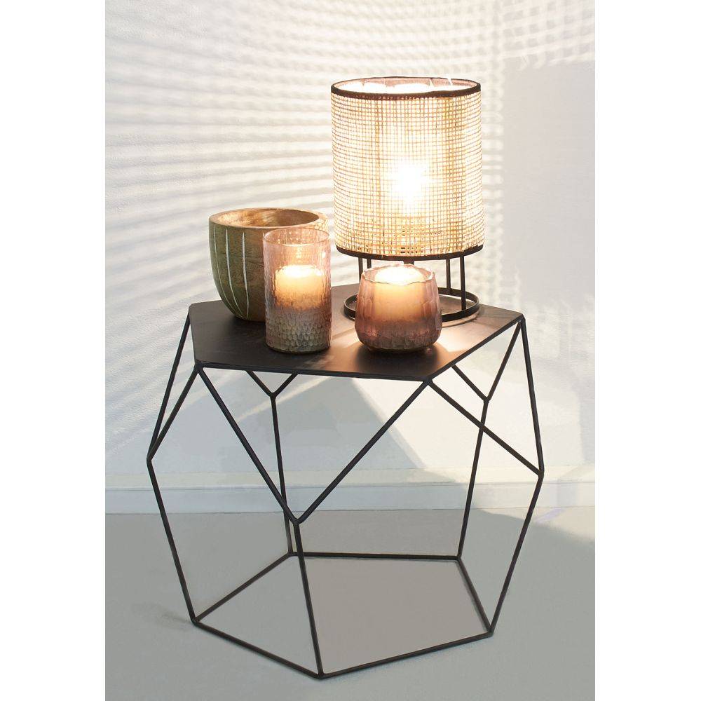 Aubry Gaspard - Lampe de chevet ronde en métal et cannage (Lot de 2) - Imagen 2