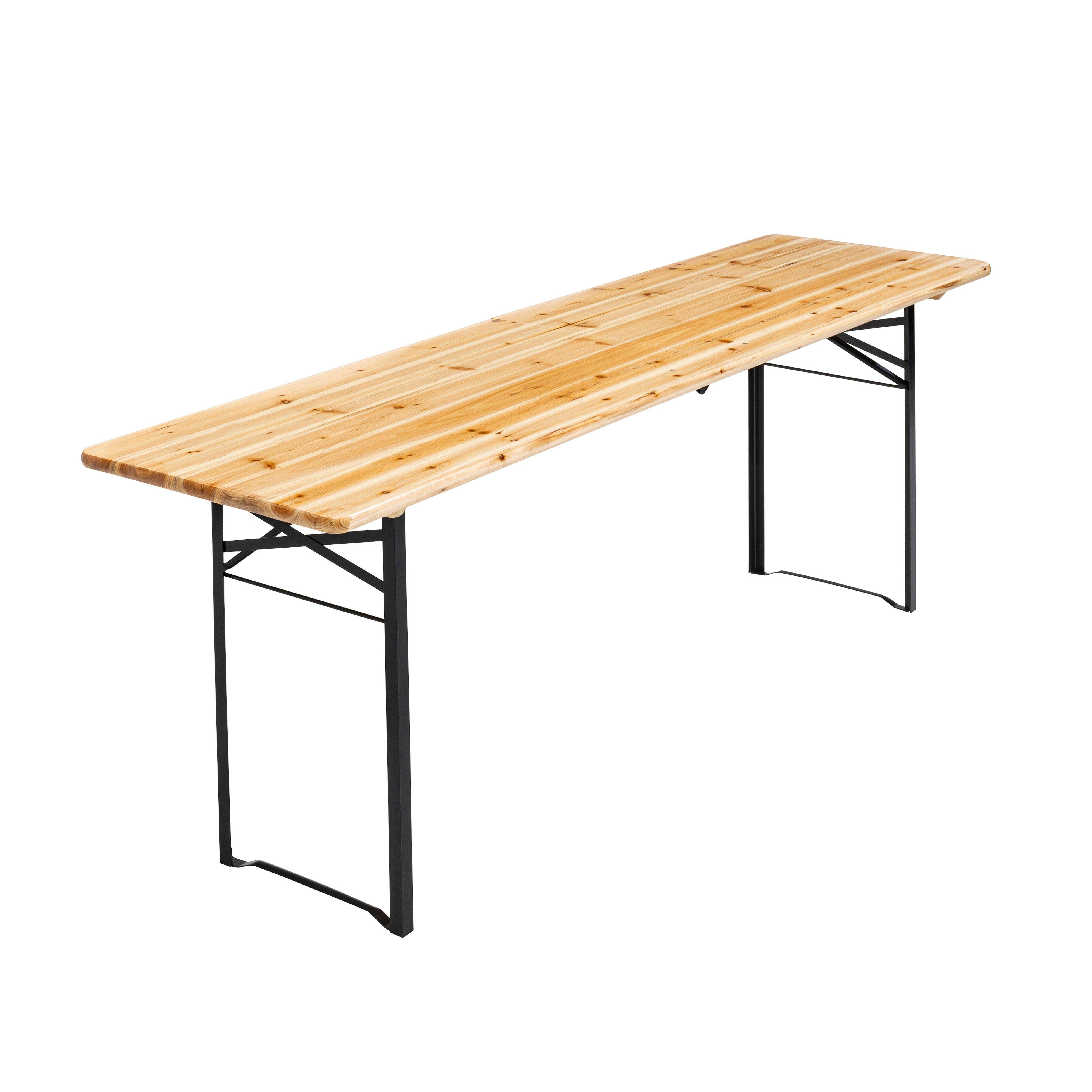 Oviala - Table de brasserie en bois pliante 218 cm Table brasserie pliante - Oviala - Imagen 1