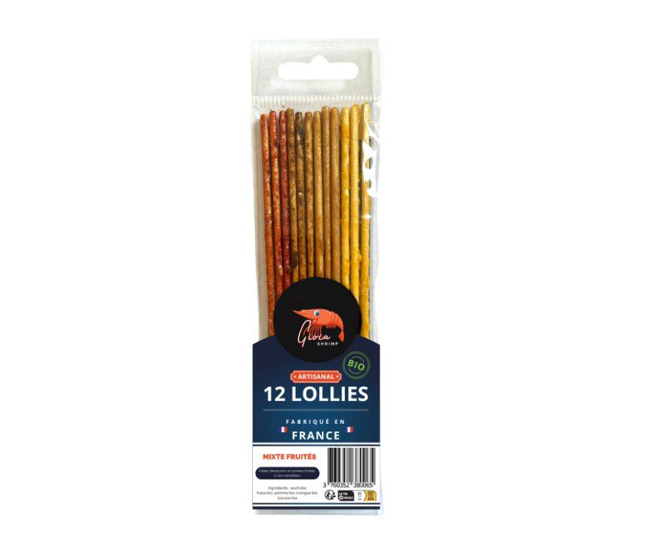 Lot de 12 Lollies Mixtes Fruités pour crevettes d'aquarium/Alimentation pour crevette d'aquarium