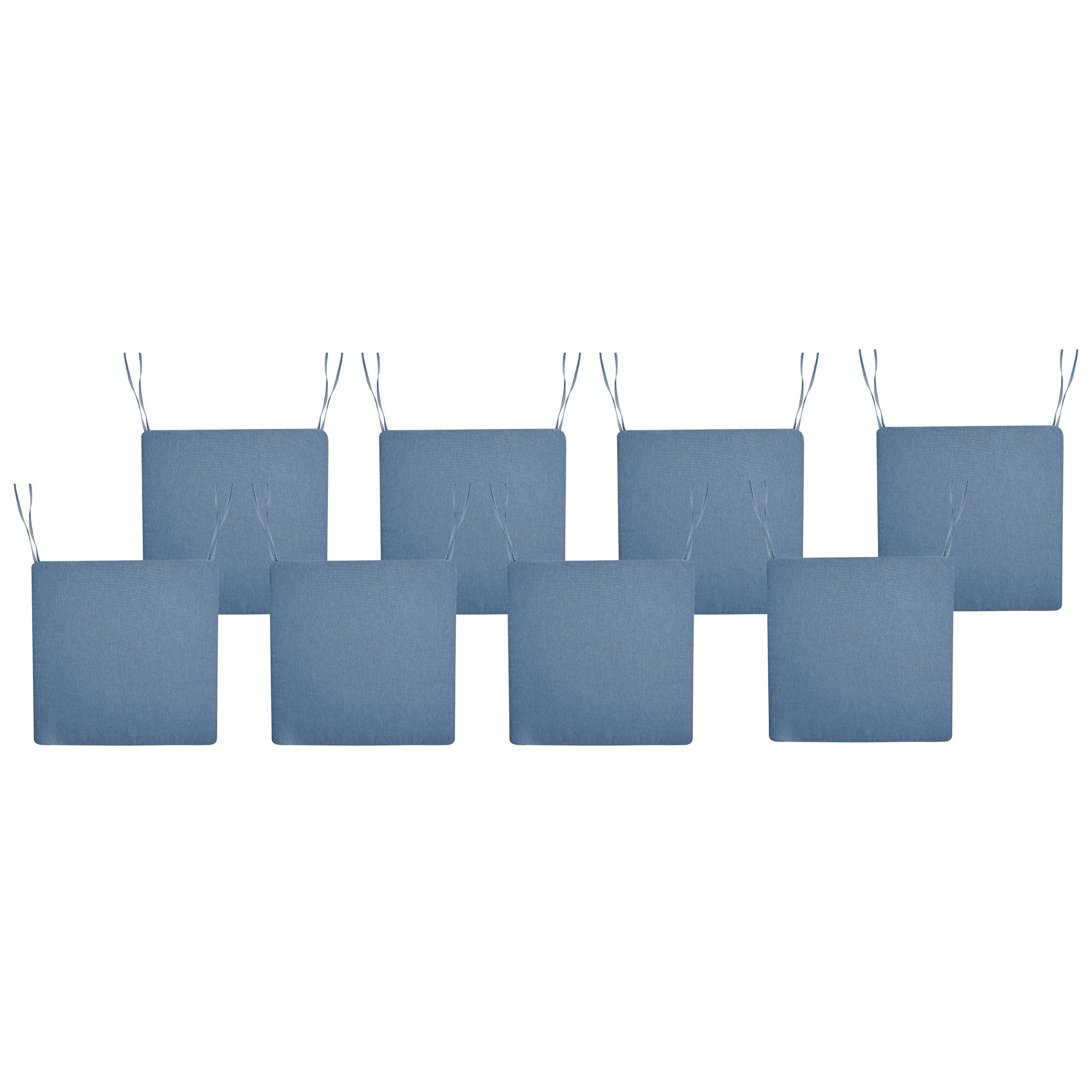 Coussin d'assise d'extérieur Polyester Bleu SASSARI PREMIUM - Beliani - Image 1