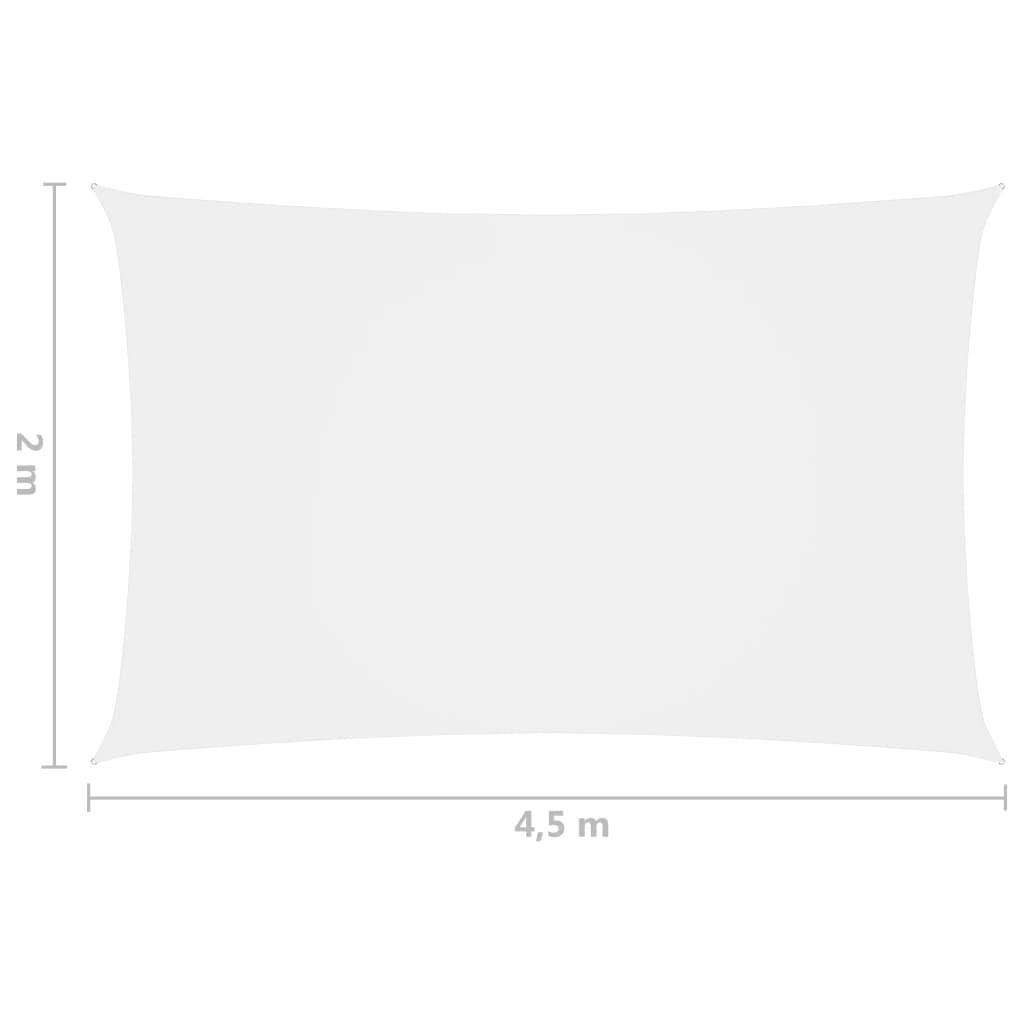 Helloshop26 - Voile toile d'ombrage parasol tissu oxford rectangulaire 2 x 4,5 m blanc - Imagen 6