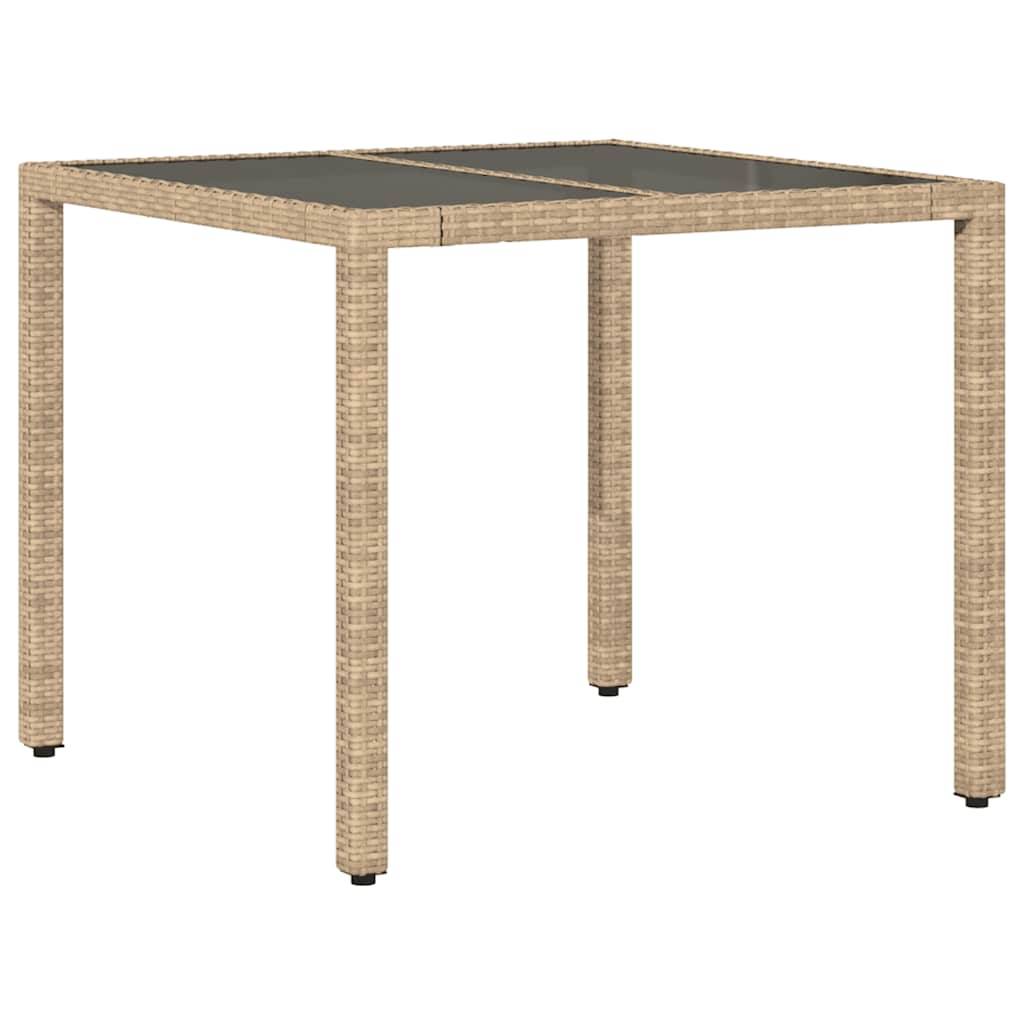PANGIVO - Table de jardin résine tressée beige verre trempé 90 x 90 x 75 cm, Poids :16.2kg - PANGIVO - Image 6