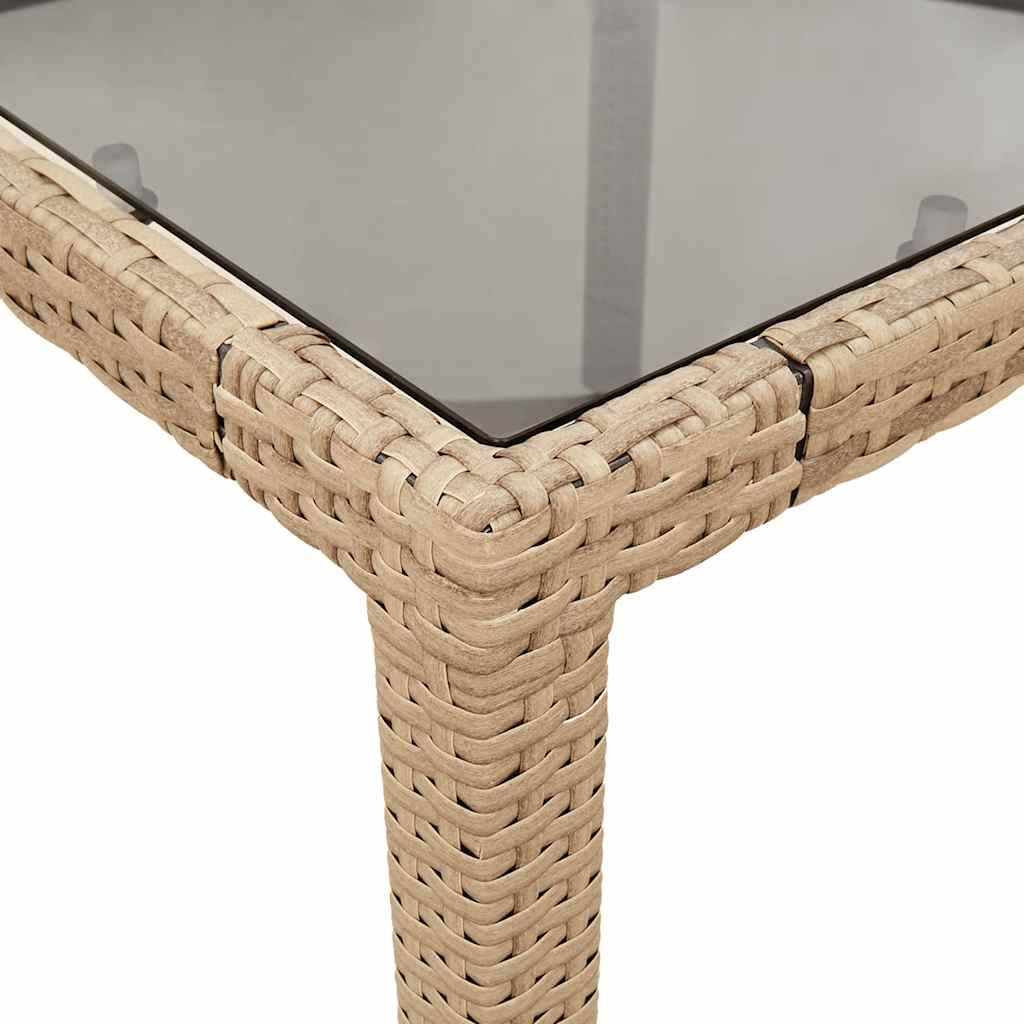 PANGIVO - Table de jardin résine tressée beige verre trempé 90 x 90 x 75 cm, Poids :16.2kg - PANGIVO - Image 8