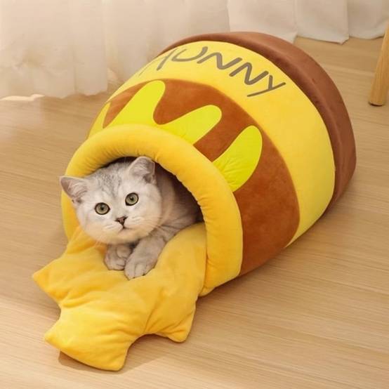 Niche pour chat en forme de ruche - Doudou polaire -- Pour chats et petits chiens - Living123 - Image 9