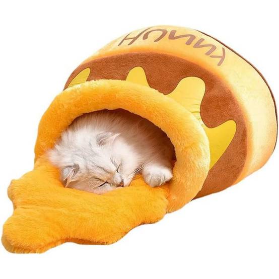 Niche pour chat en forme de ruche - Doudou polaire -- Pour chats et petits chiens - Living123 - Image 1