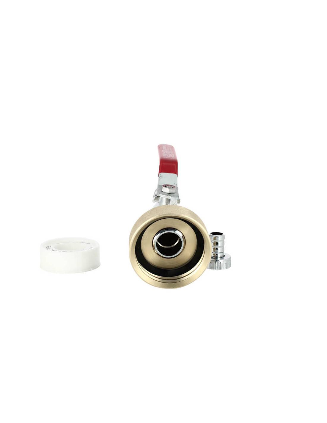 Raccord cuve S60X6 Laiton - Robinet laiton 15 mm + Nez 20x27 - Imagen 3