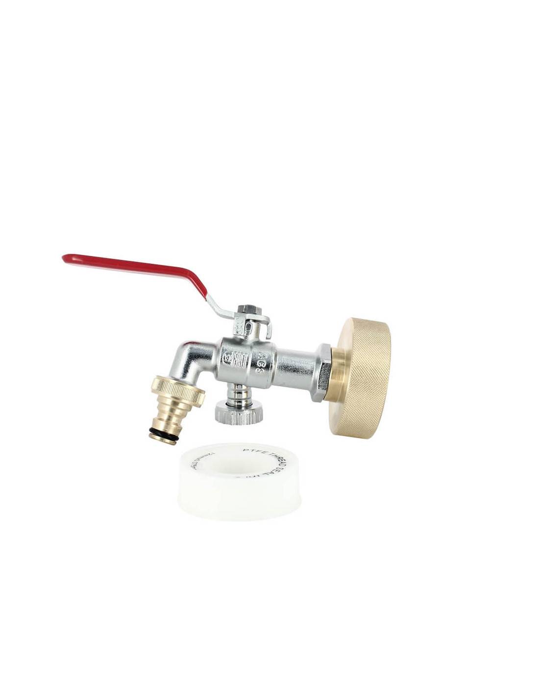 Raccord cuve S60X6 Laiton - Robinet laiton 15 mm + Nez 20x27 - Imagen 4