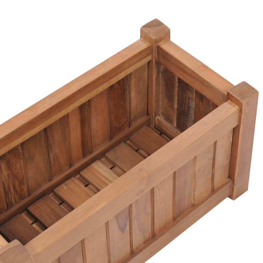 Helloshop26 - Jardinière lit surélevé plantes fleurs jardin 50 x 25 x 25 cm bois de teck solide - Imagen 5